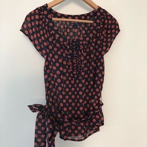 Gap blouse-xs blue and pink/orange